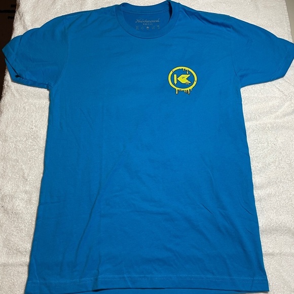 NWOT Knockaround Logo Pizza In Sunglasses Graphic Tee Adult Size Small Blue - Picture 1 of 6